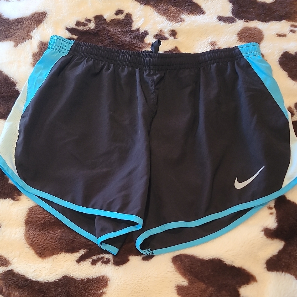 Nike Women's Black and Blue Athletic Shorts